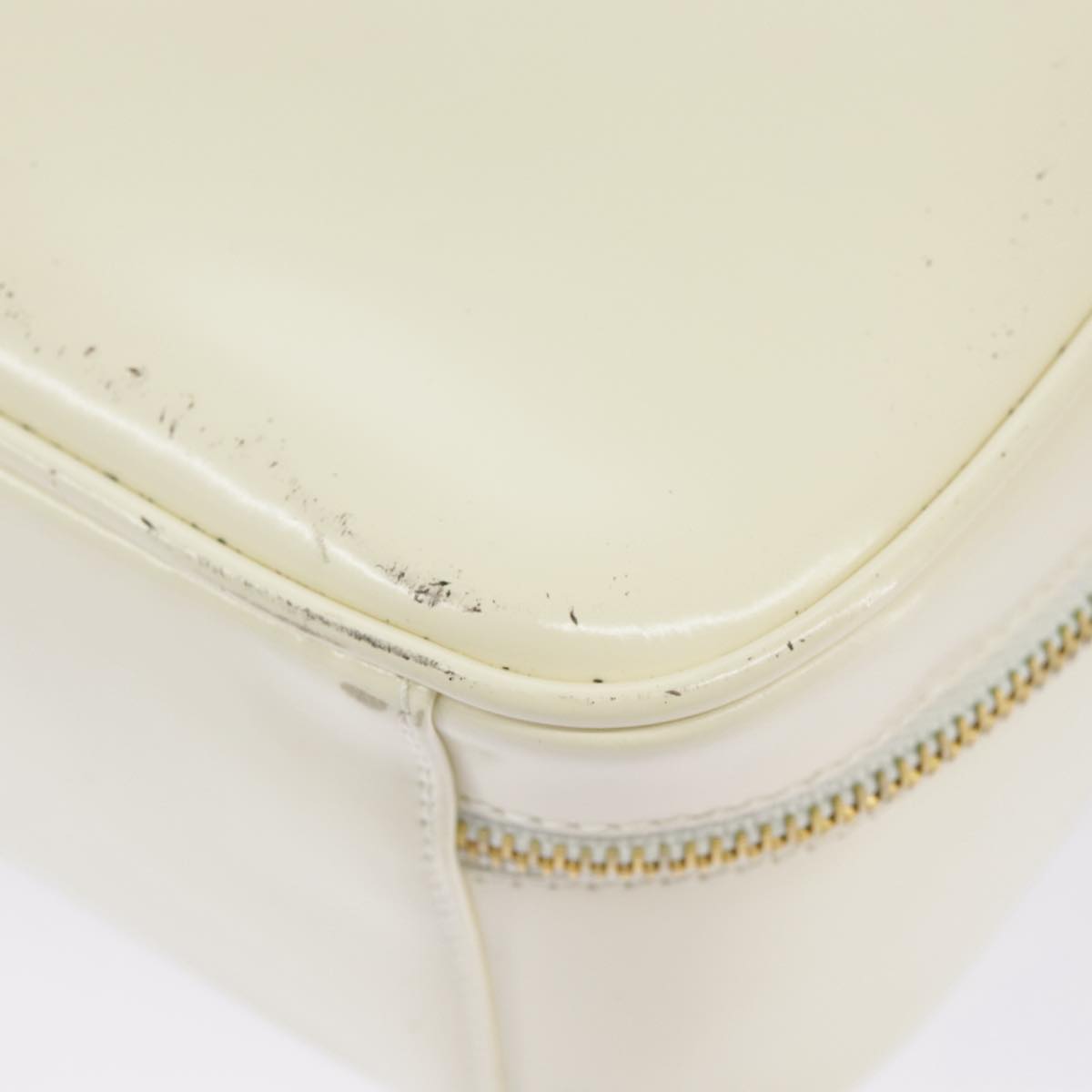 GUCCI Hand Bag Patent leather 2way Cream Gold 98924