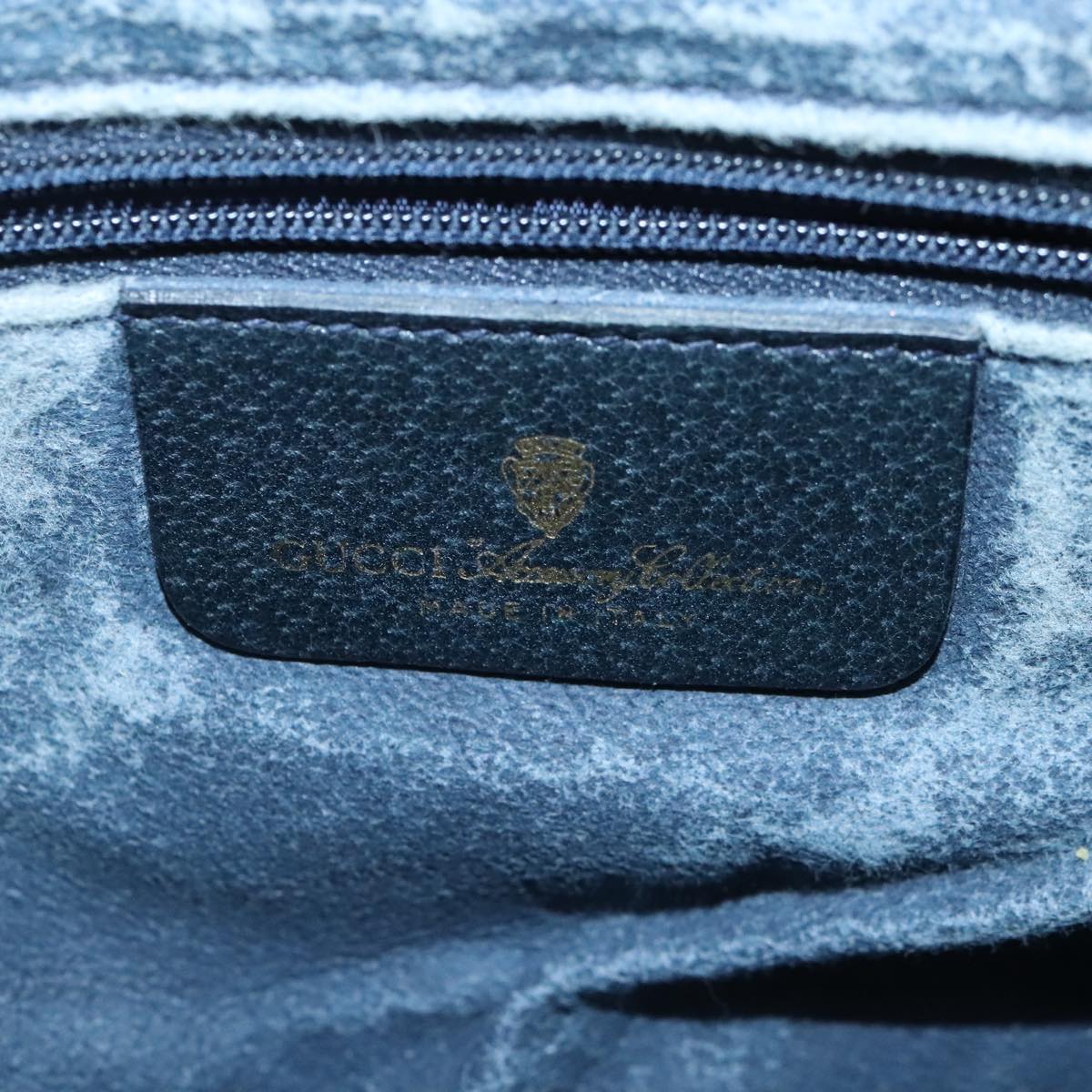 GUCCI GG Supreme Sherry Line Shoulder Bag PVC Navy Gold 98968