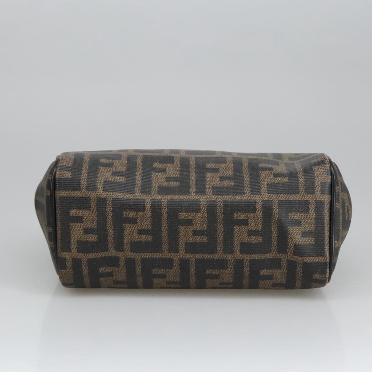 FENDI Zucca Canvas Hand Bag Brown Black 98983