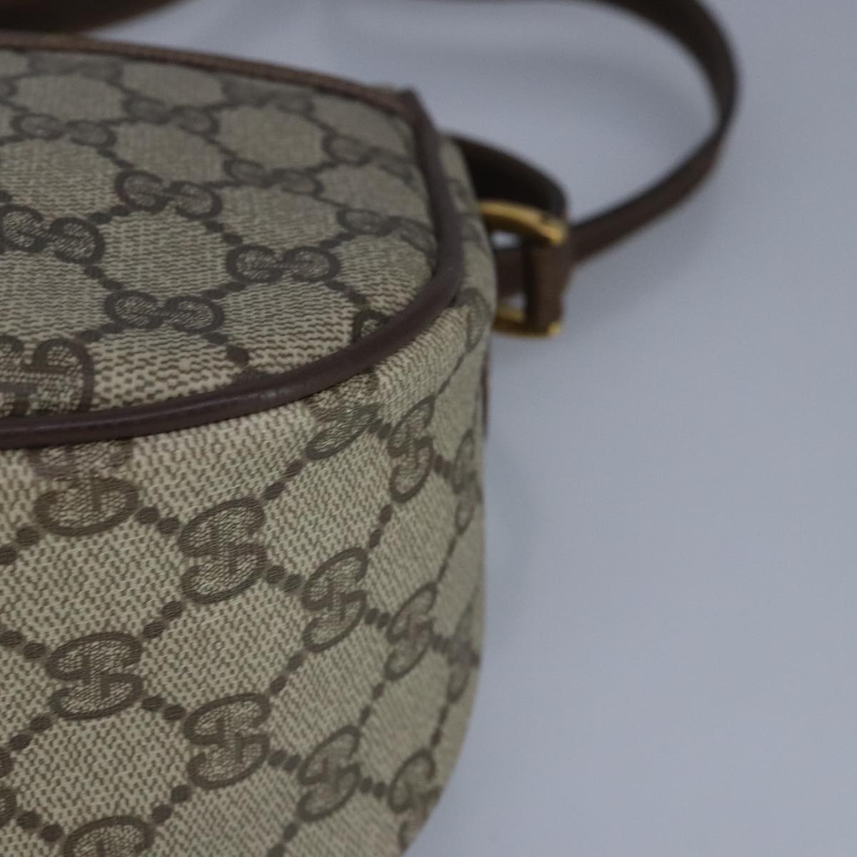 GUCCI GG Supreme Web Sherry Line Shoulder Bag PVC Beige Red 99031