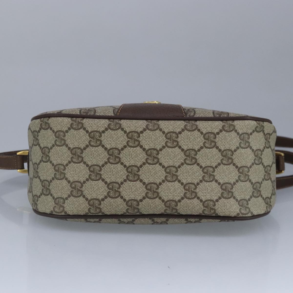 GUCCI GG Supreme Web Sherry Line Shoulder Bag PVC Beige Red 99031
