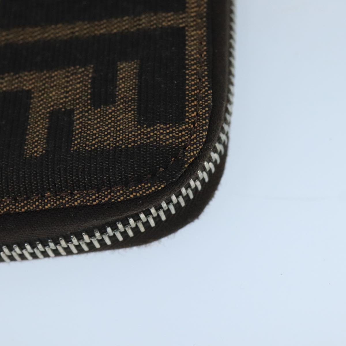 FENDI Zucca Canvas Travel Pouch Brown Black gold 99040