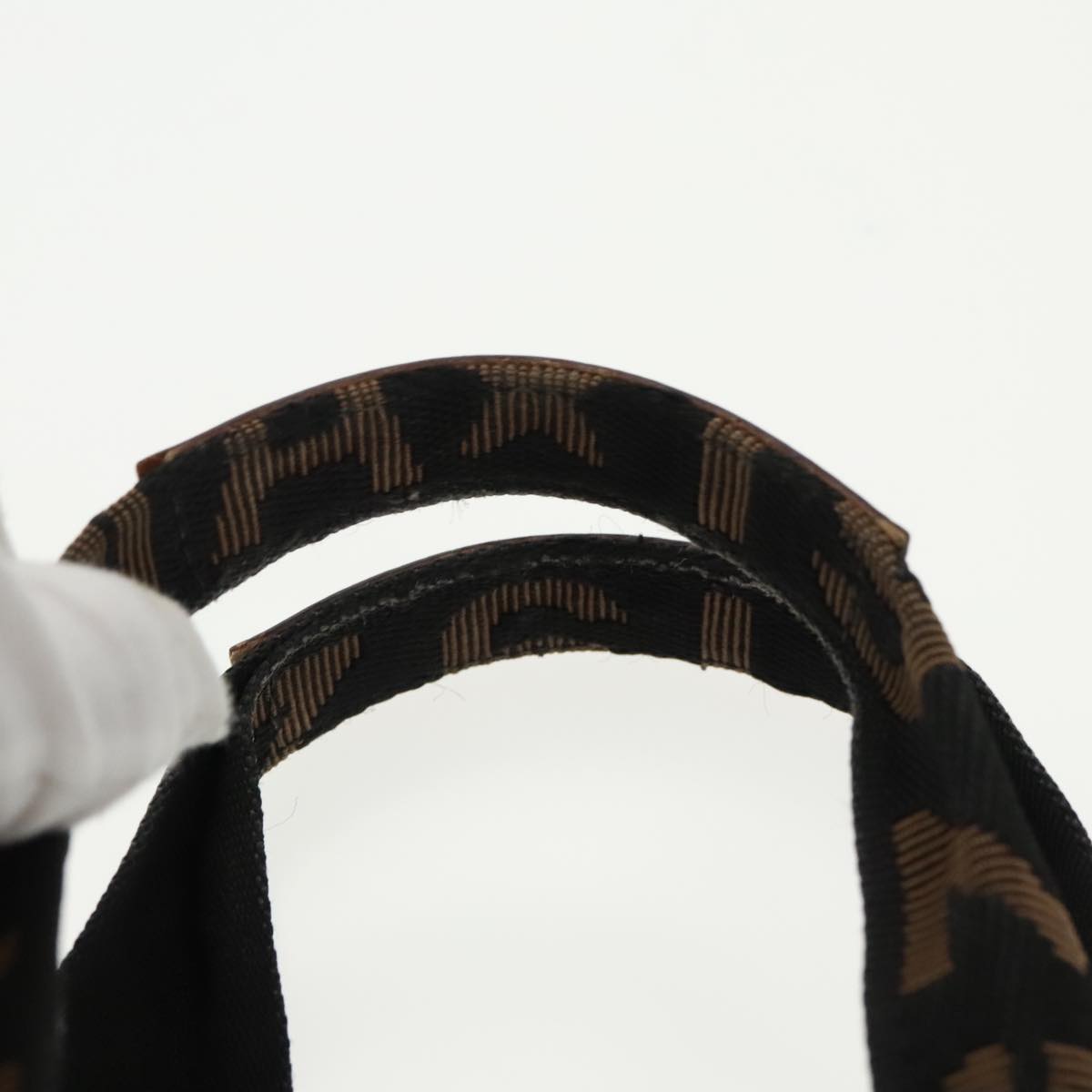 FENDI Basket bag Hand Bag Beige Black 99041
