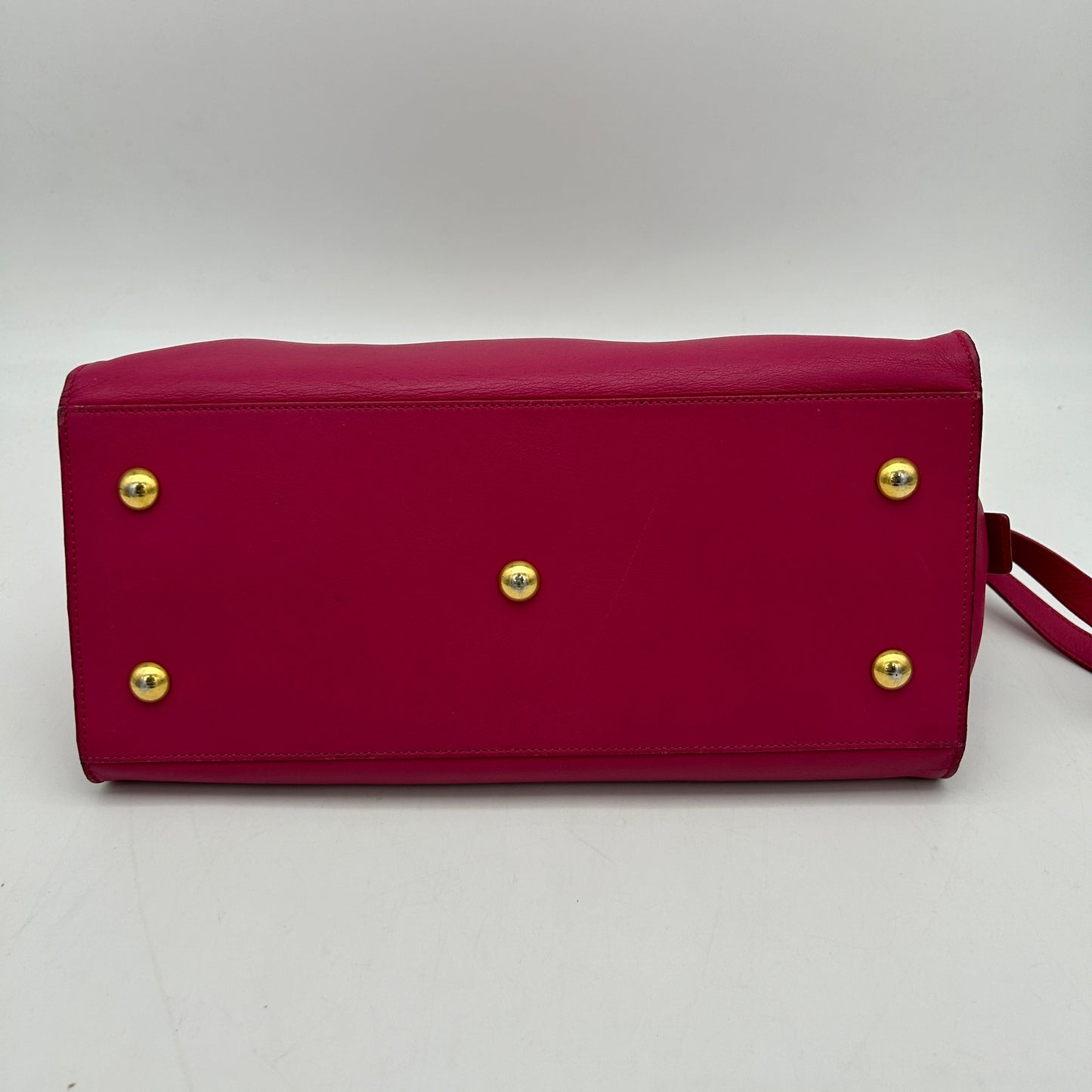 Saint Laurent Fuchsia Calfskin Leather Small Cabas ChYc Bag