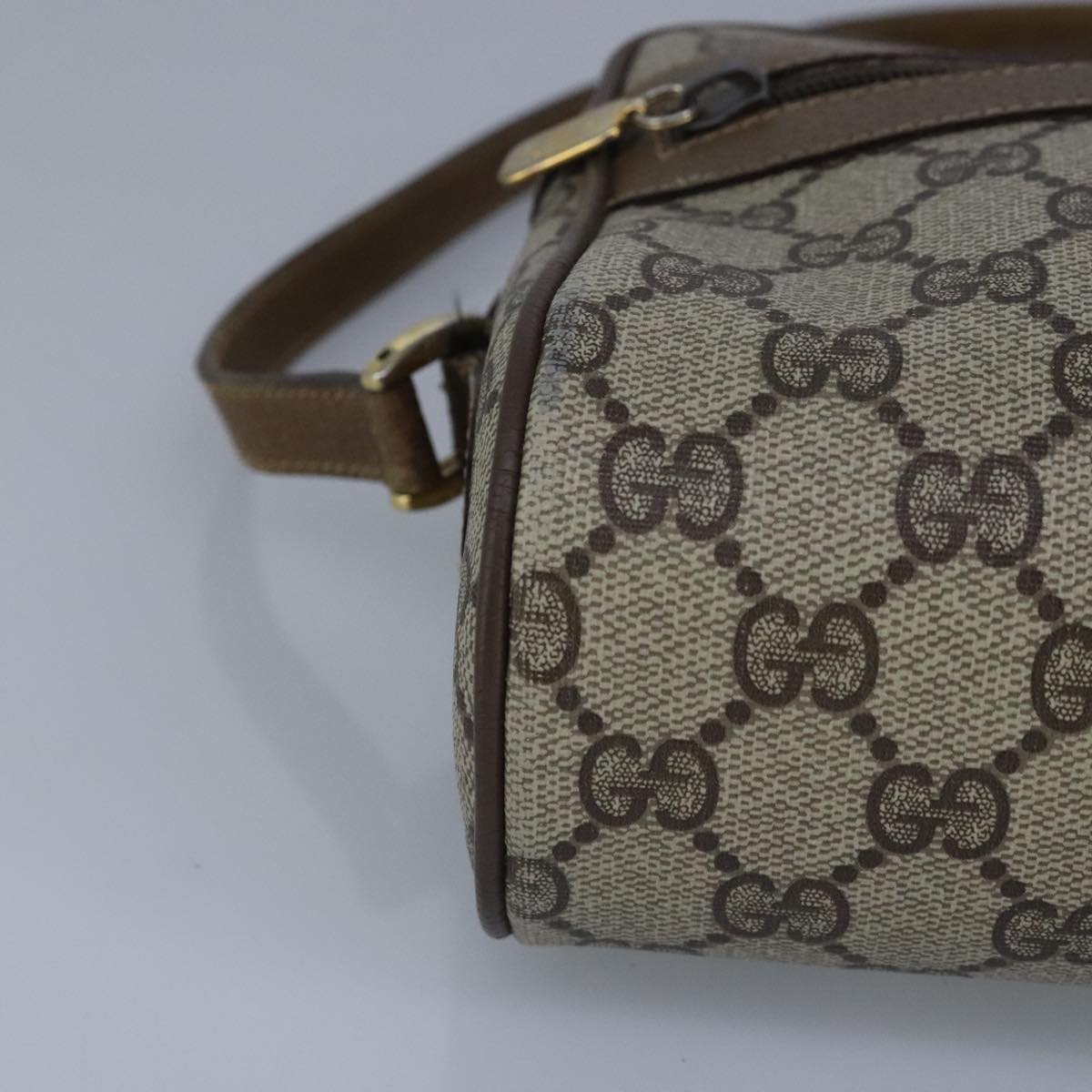 GUCCI GG Supreme Web Sherry Line Shoulder Bag PVC Beige Red 99137