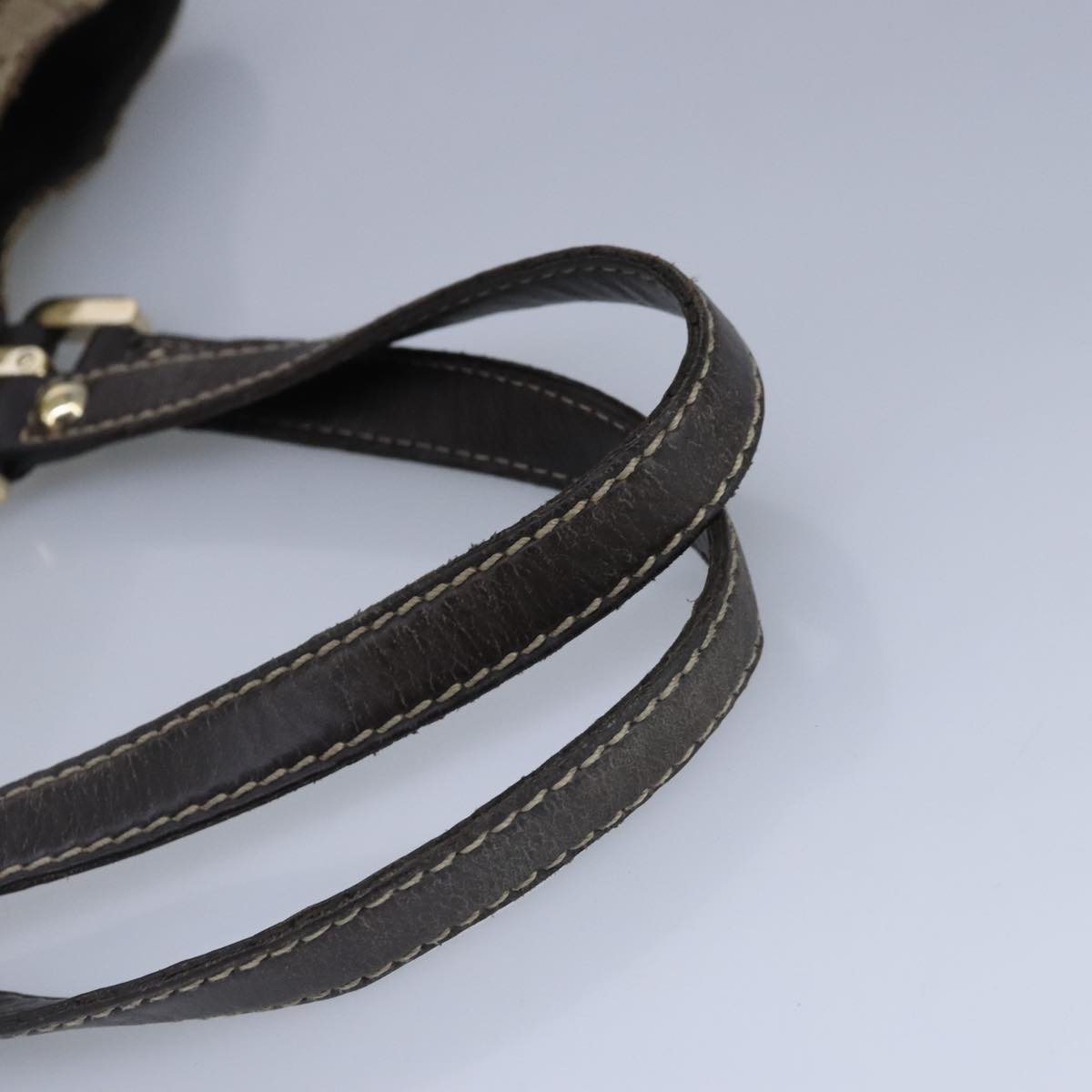 GUCCI GG Canvas Hand Bag Web Sherry Line Beige Gold 211935 99143