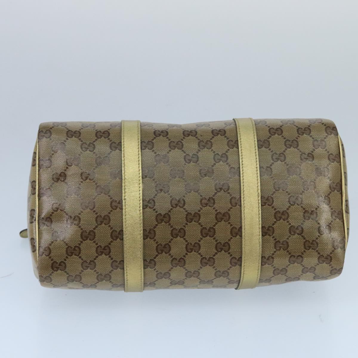 GUCCI GG Crystal Hand Bag 2way Beige Gold 203696 99145
