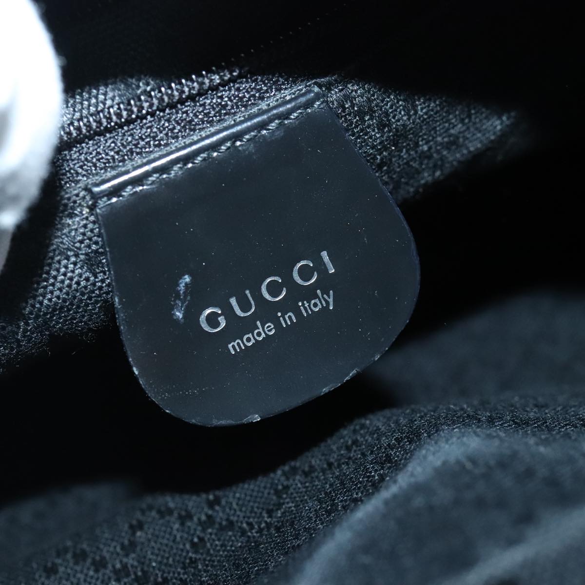 GUCCI Bamboo Hand Bag Nylon 2way Black Silver 99165
