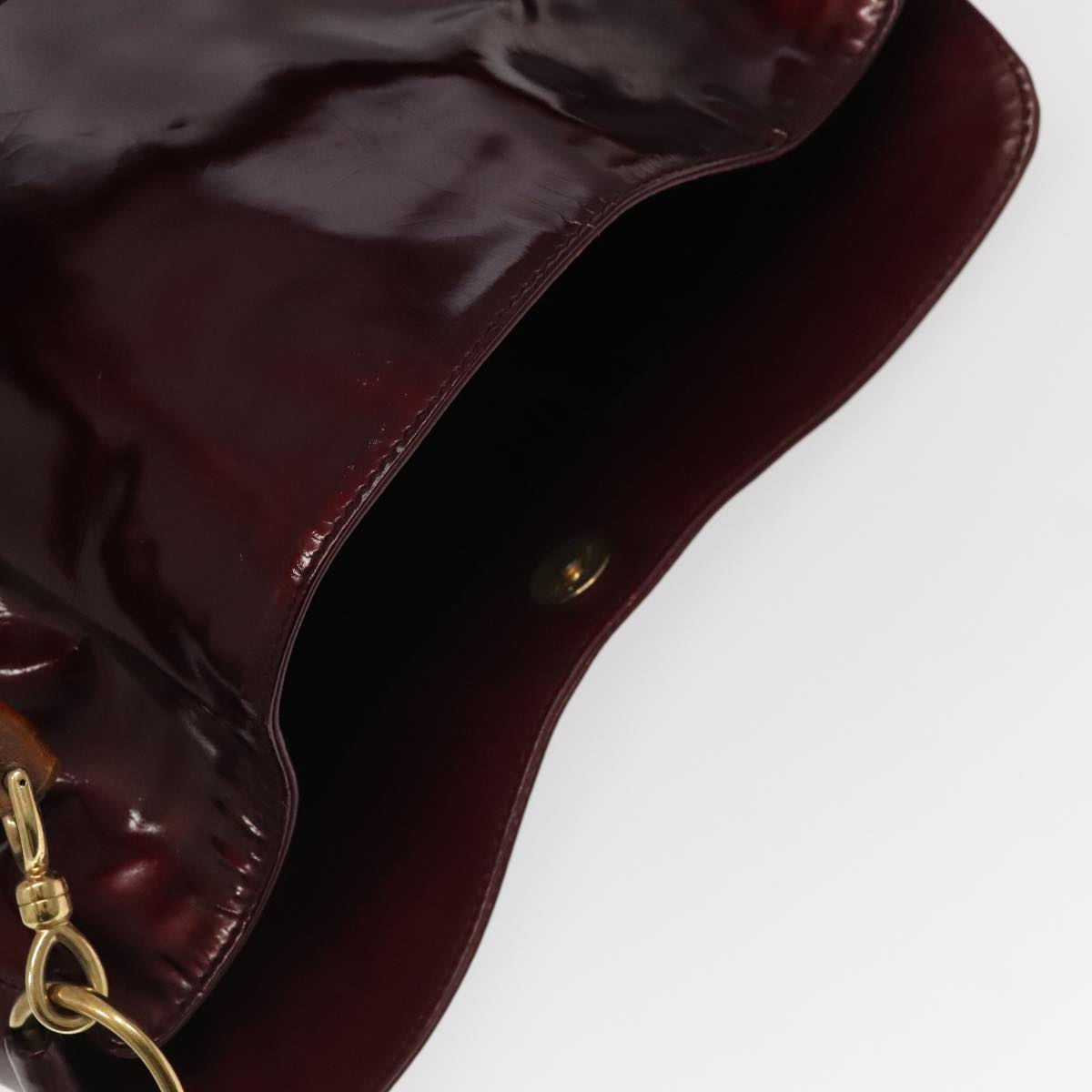 GUCCI Bamboo Hand Bag Patent leather 2way Red 99166