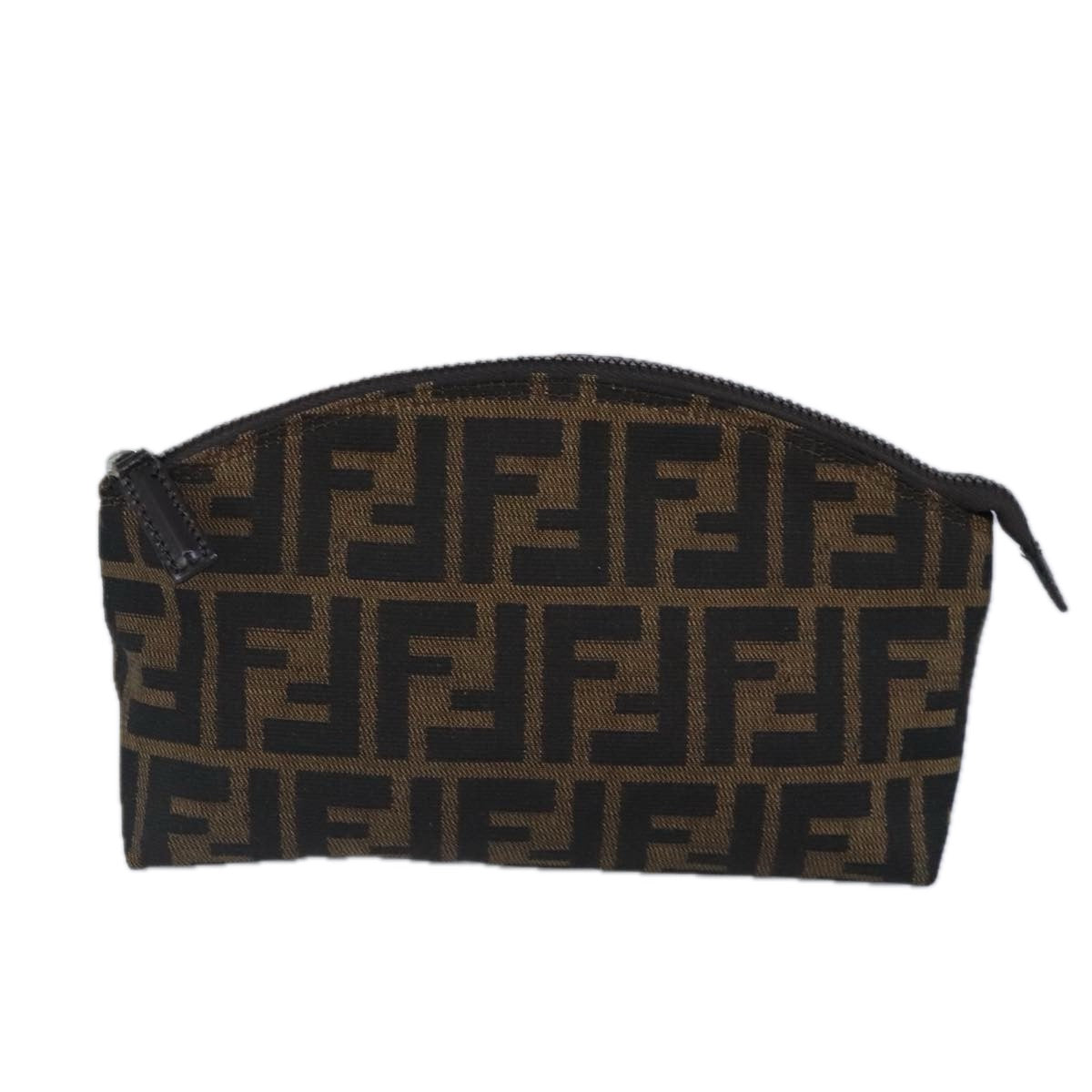 FENDI Zucca Canvas Pouch Brown Black 99170