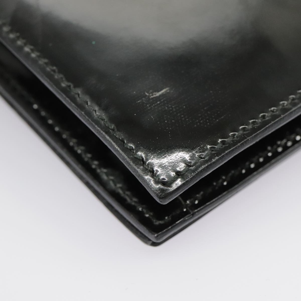 GUCCI Hand Bag Enamel Black Silver 99304