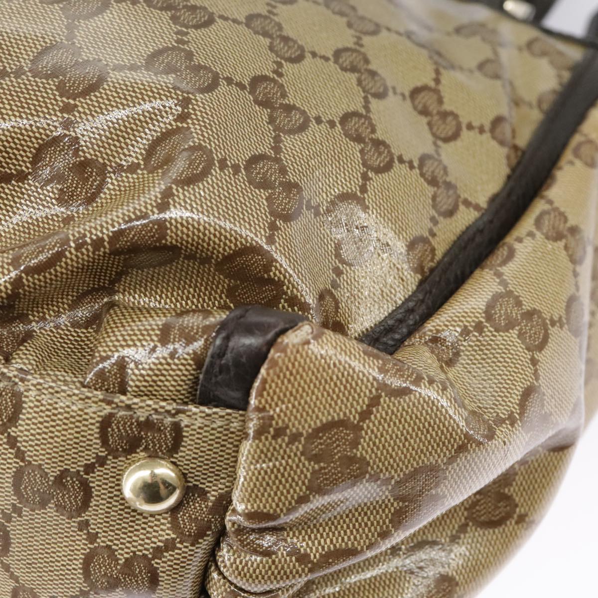 GUCCI GG Crystal Shoulder Bag Beige Gold 327787 99347