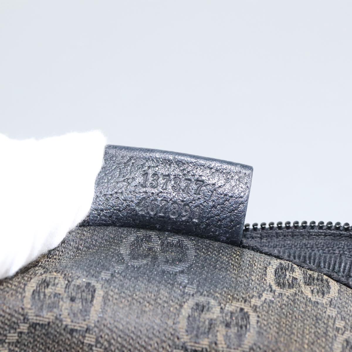 GUCCI GG Canvas Pouch Black Silver 137377 99356