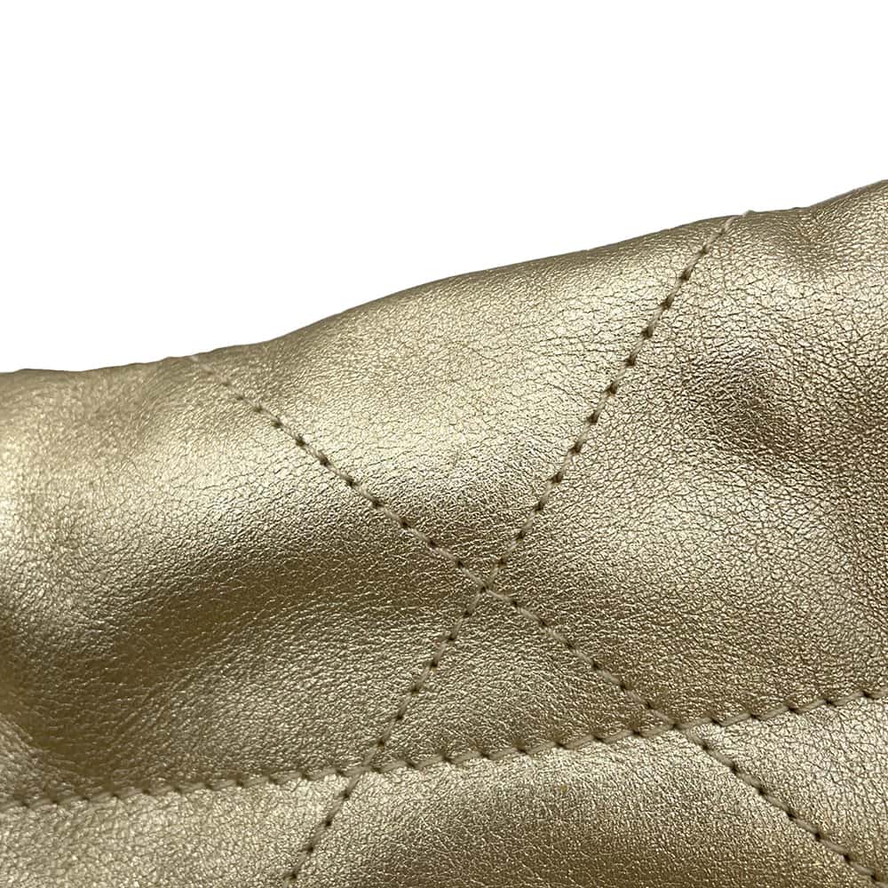 CHANEL CHANEL 22 Handbag GoldAS3261 Metallic Calf LeatherLeather Size Small