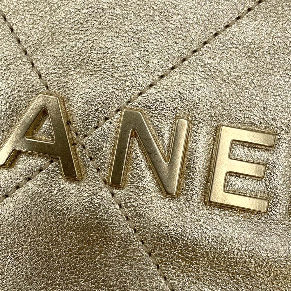 CHANEL CHANEL 22 Handbag GoldAS3261 Metallic Calf LeatherLeather Size Small