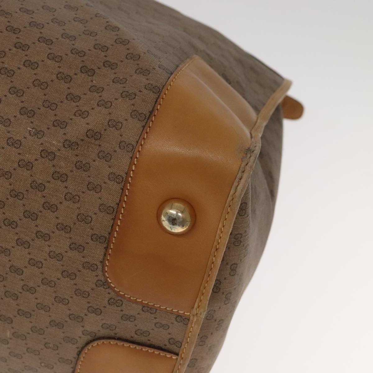 GUCCI Micro GG Canvas Boston Bag PVC Leather 2way Beige 99419