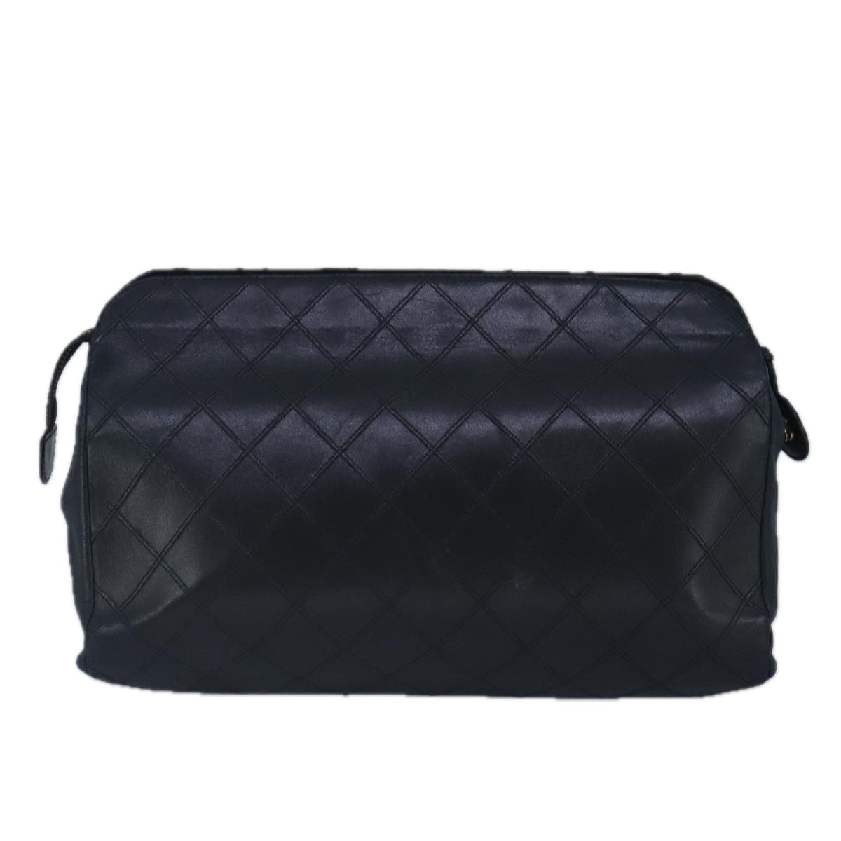 CHANEL Clutch Bag Lamb Skin Black CC 99480