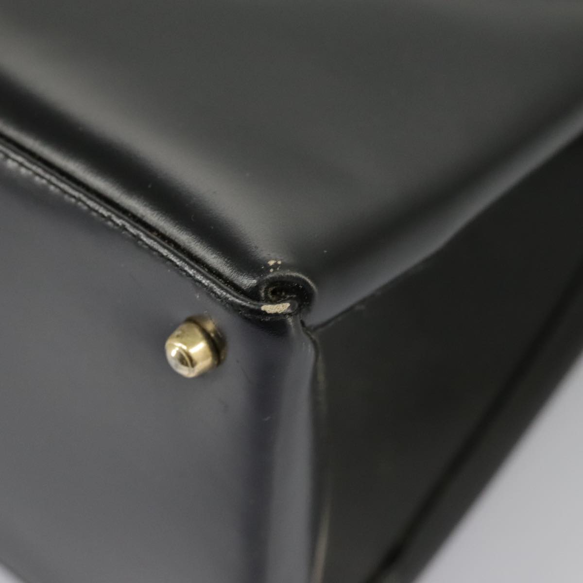 GUCCI Hand Bag Enamel 2way Black Gold 000 2046 0562 99537