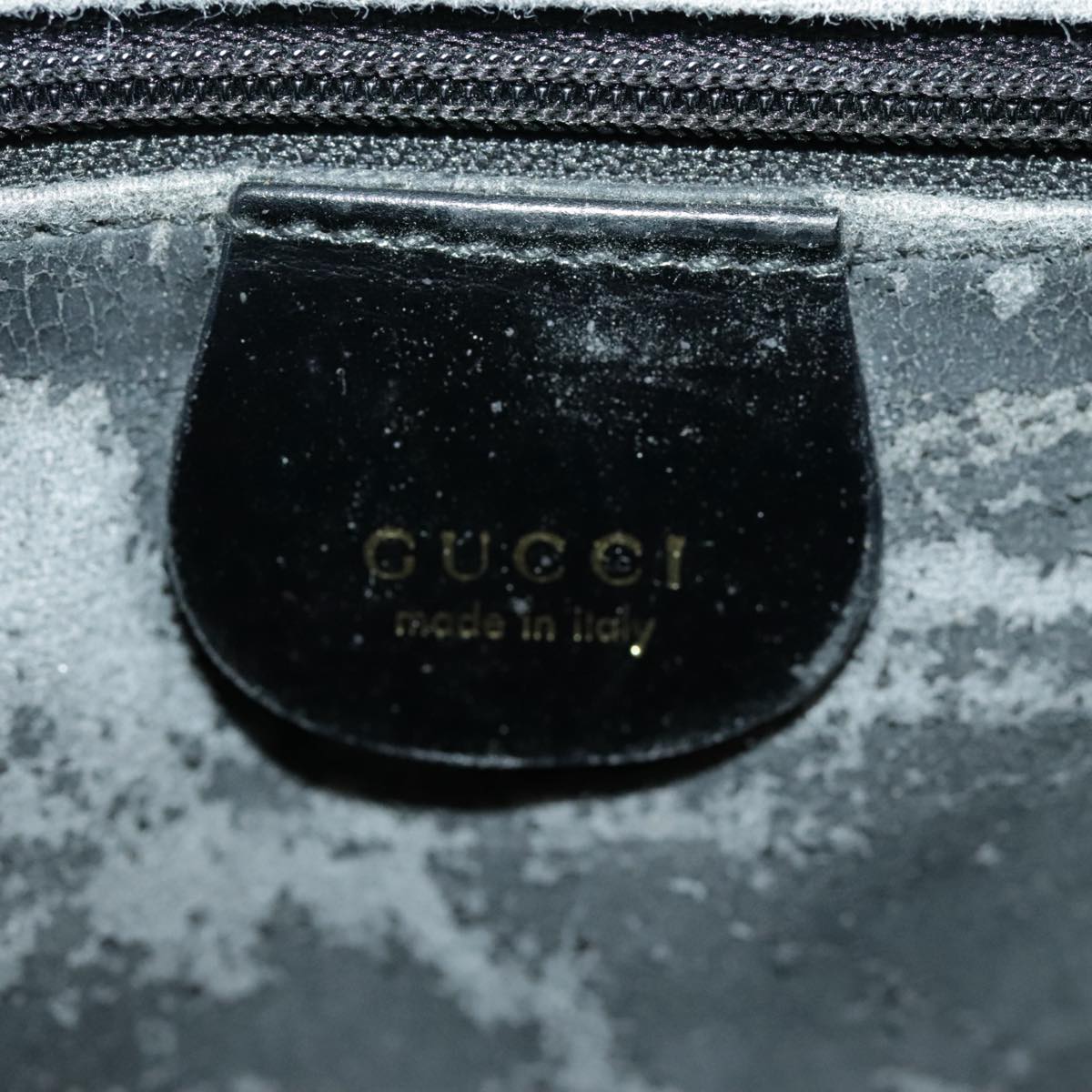 GUCCI Hand Bag Enamel 2way Black Gold 000 2046 0562 99537