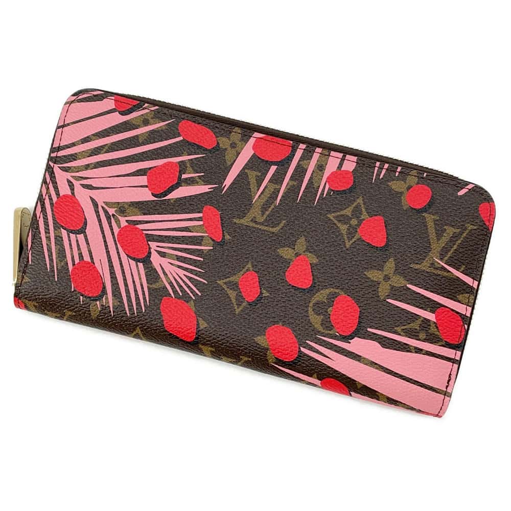 LOUIS VUITTON Zippy Wallet Poppy M41908 Monogram/Jungleãƒ»Dot