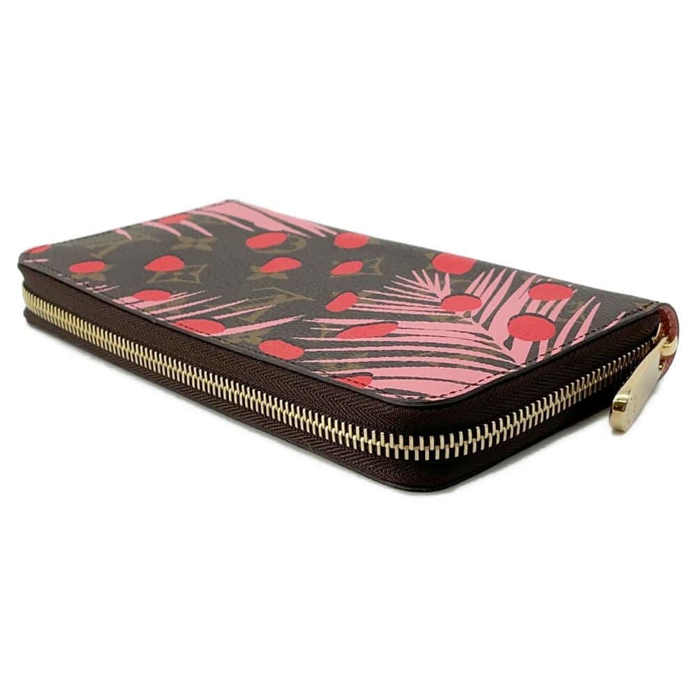 LOUIS VUITTON Zippy Wallet Poppy M41908 Monogram/Jungleãƒ»Dot