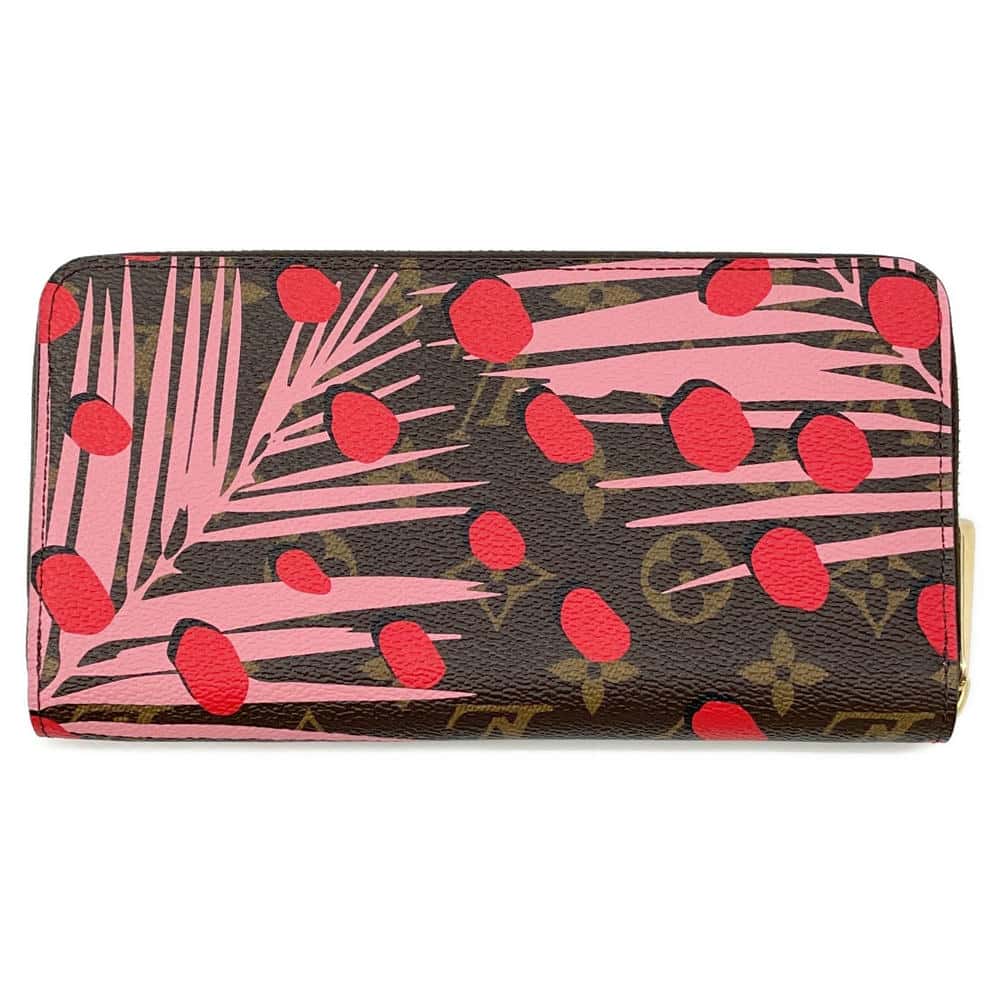 LOUIS VUITTON Zippy Wallet Poppy M41908 Monogram/Jungleãƒ»Dot