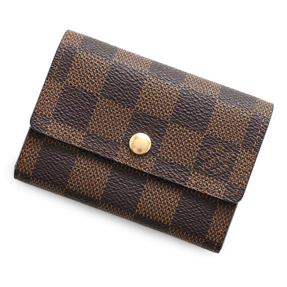 LOUIS VUITTON Porte Monnaieãƒ»Plat Brown N61930 Damier Ebene Canvas