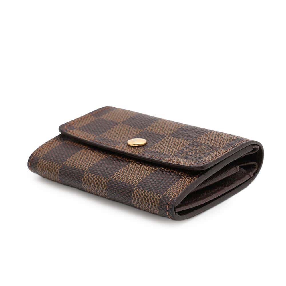 LOUIS VUITTON Porte Monnaieãƒ»Plat Brown N61930 Damier Ebene Canvas