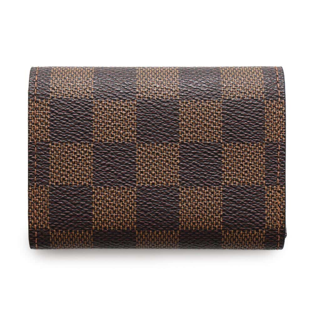 LOUIS VUITTON Porte Monnaieãƒ»Plat Brown N61930 Damier Ebene Canvas