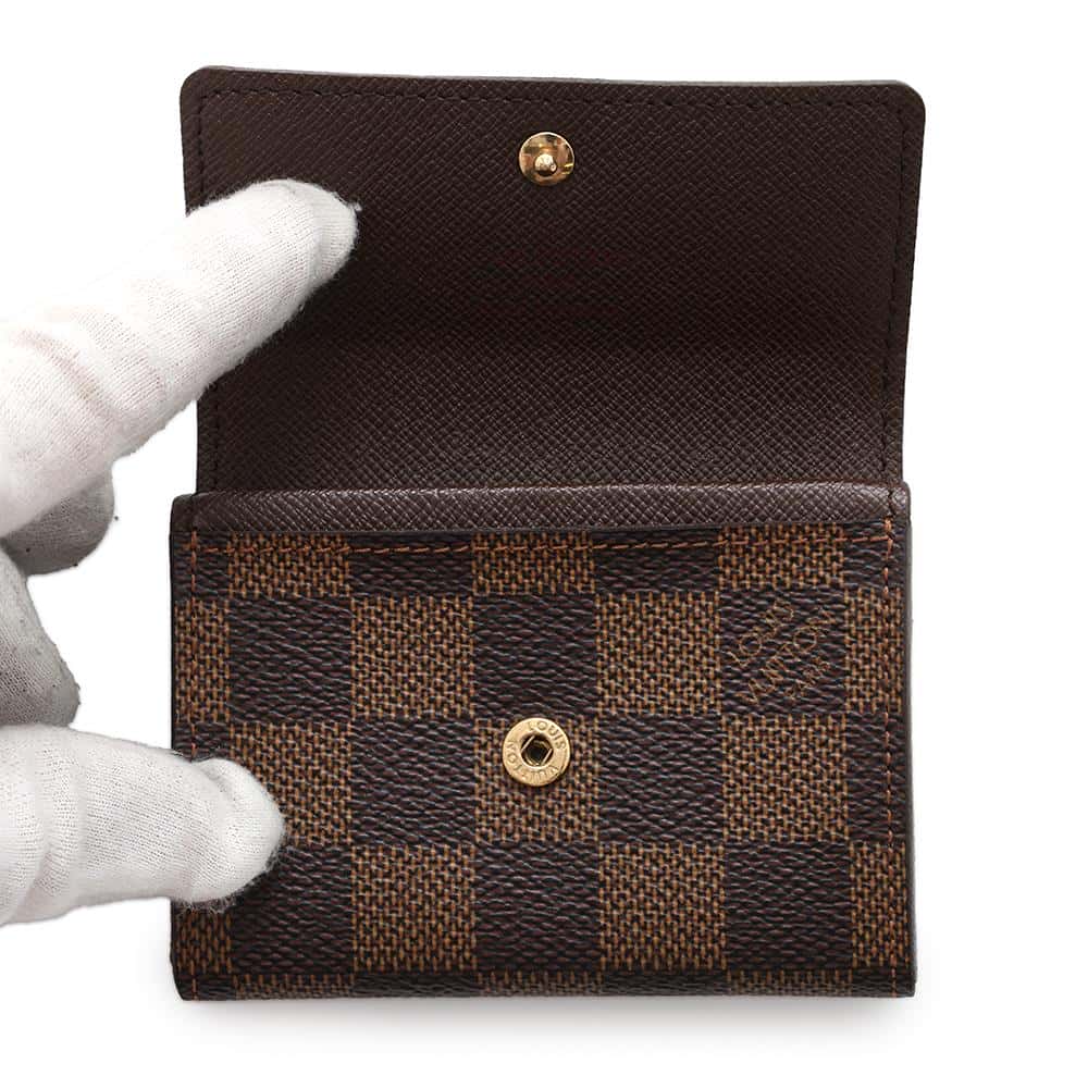 LOUIS VUITTON Porte Monnaieãƒ»Plat Brown N61930 Damier Ebene Canvas