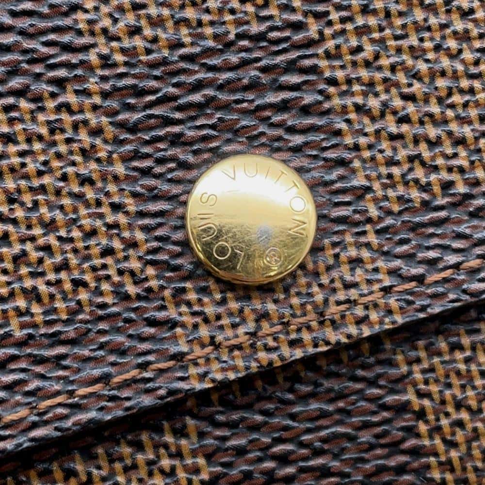 LOUIS VUITTON Porte Monnaieãƒ»Plat Brown N61930 Damier Ebene Canvas
