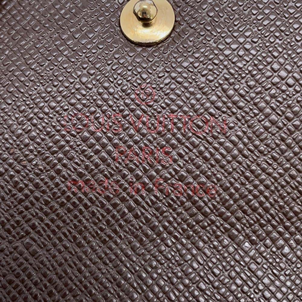 LOUIS VUITTON Porte Monnaieãƒ»Plat Brown N61930 Damier Ebene Canvas