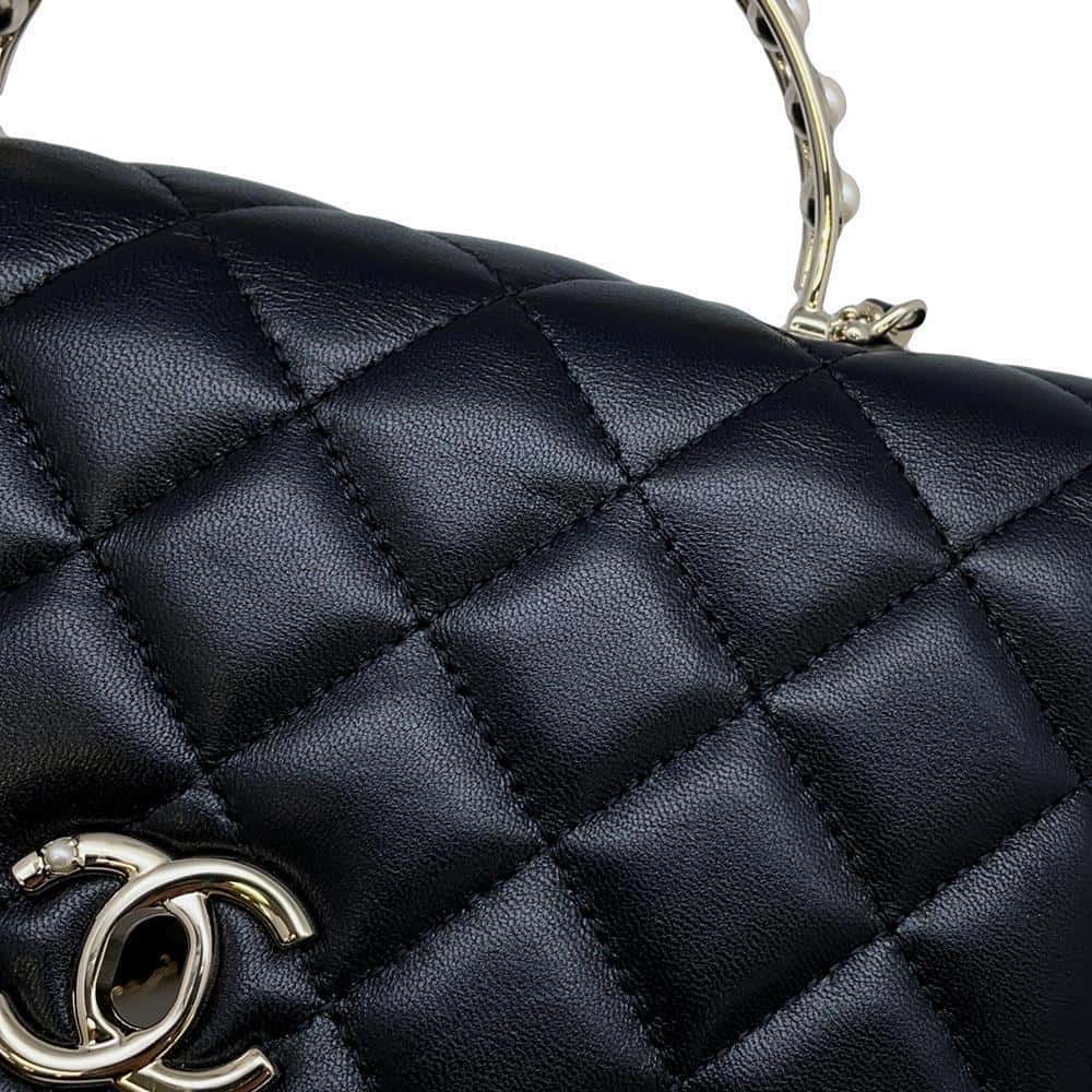 CHANEL Costume Pearl Chain Wallet BlackAP3952 Lambskin
