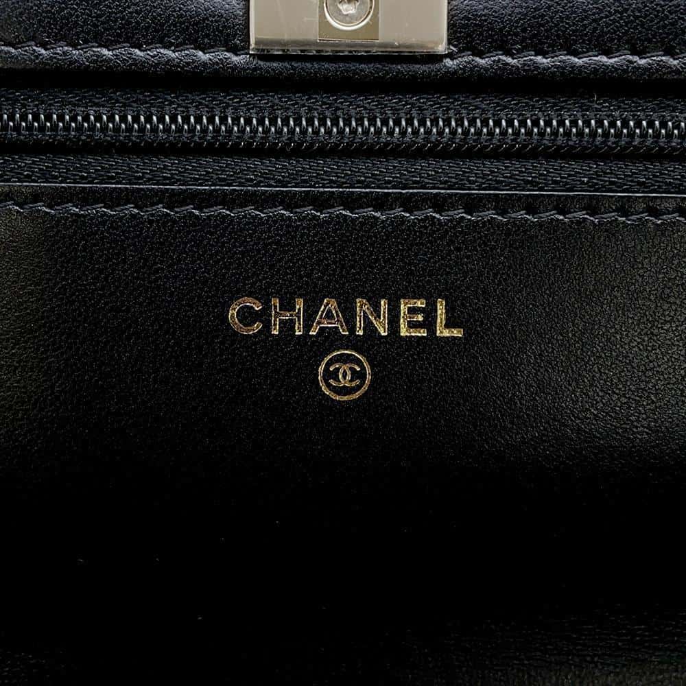 CHANEL Costume Pearl Chain Wallet BlackAP3952 Lambskin