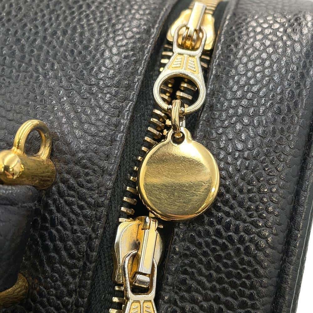 CHANEL top handle vanity bag BlackA07061 Caviar Leather