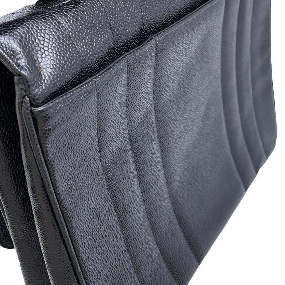 CHANEL Mademoiselle Handbag Black Caviar Leather