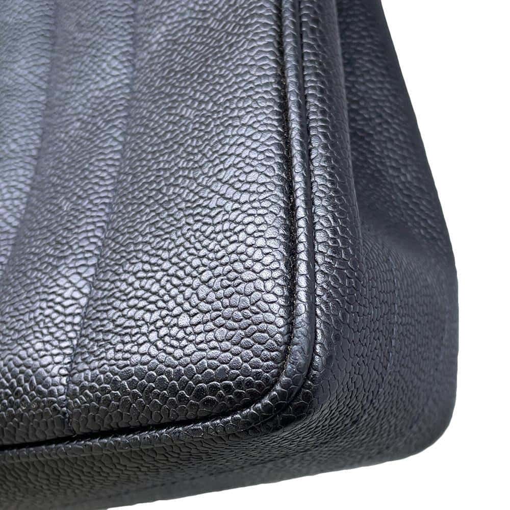 CHANEL Mademoiselle Handbag Black Caviar Leather