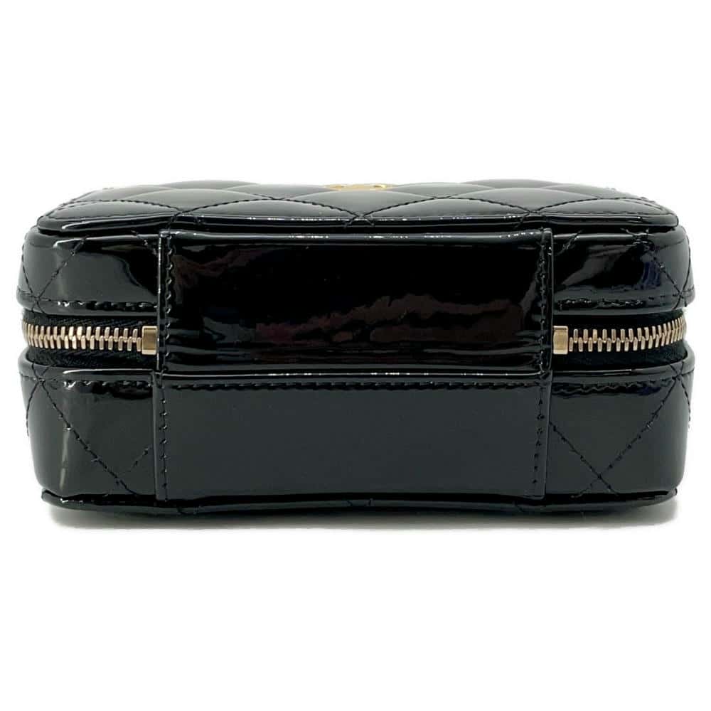 CHANEL Chain Vanity BlackAP2874 Patent Calf Leather