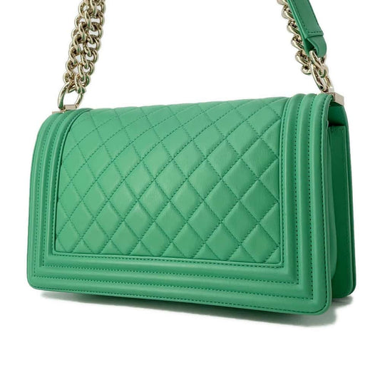 CHANEL Boy Chanel ChainShoulder Bag GreenA67086 Lambskin Size 25
