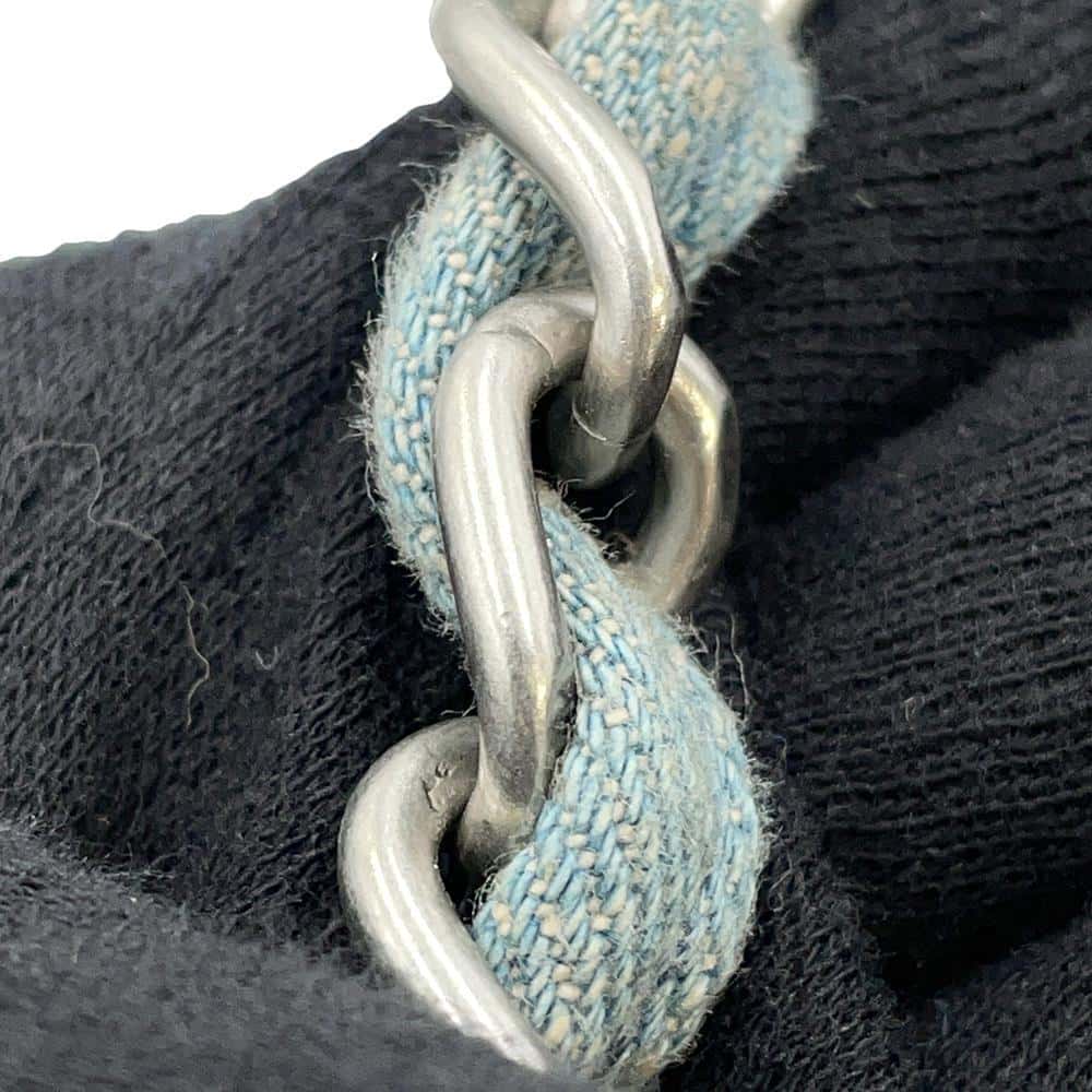 CHANEL Deauville Chain Tote Light BlueA66941 Denim Size Large