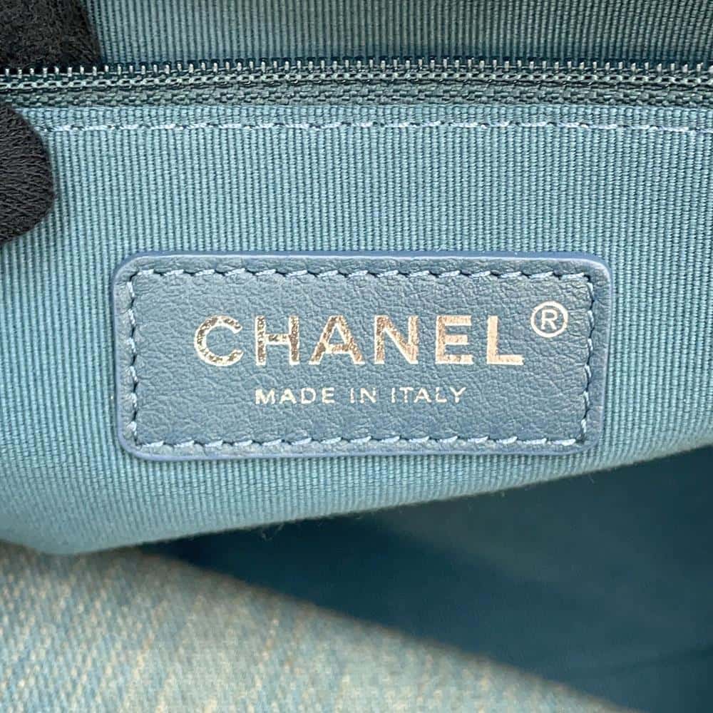 CHANEL Deauville Chain Tote Light BlueA66941 Denim Size Large