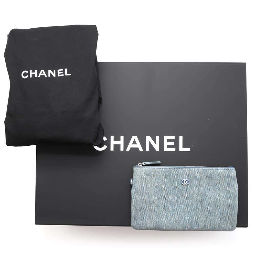 CHANEL Deauville Chain Tote Light BlueA66941 Denim Size Large