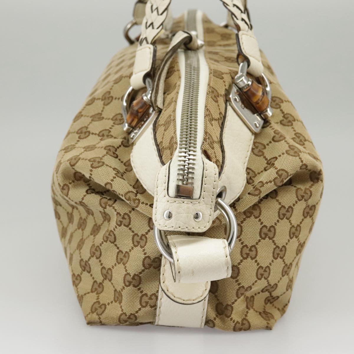 GUCCI GG Canvas Tote Bag Silver Beige 232959 99848