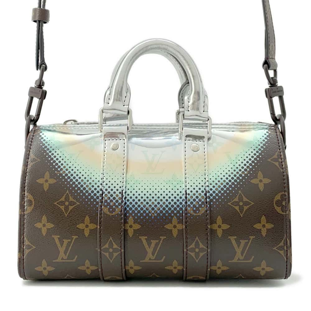 LOUIS VUITTON Keepall Bandouliere Brown/MetalicSilver M23119 Monogram Metalicãƒ»Nebula Size 25