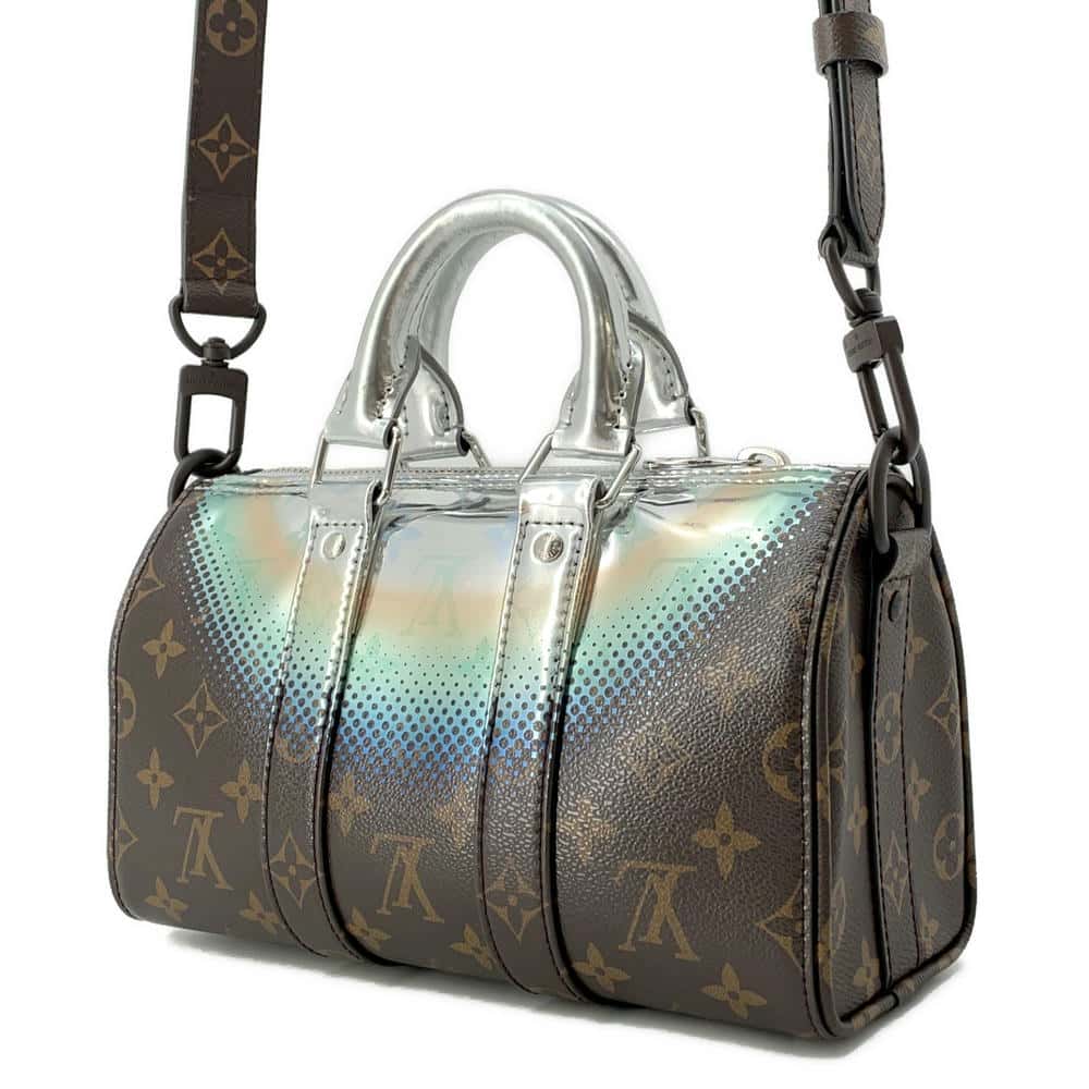LOUIS VUITTON Keepall Bandouliere Brown/MetalicSilver M23119 Monogram Metalicãƒ»Nebula Size 25