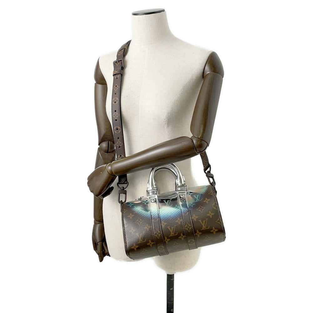 LOUIS VUITTON Keepall Bandouliere Brown/MetalicSilver M23119 Monogram Metalicãƒ»Nebula Size 25