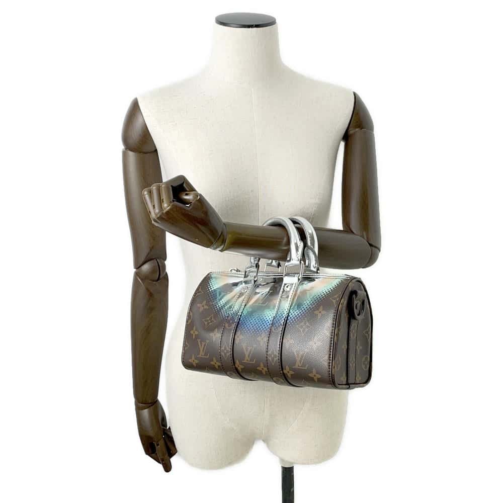 LOUIS VUITTON Keepall Bandouliere Brown/MetalicSilver M23119 Monogram Metalicãƒ»Nebula Size 25