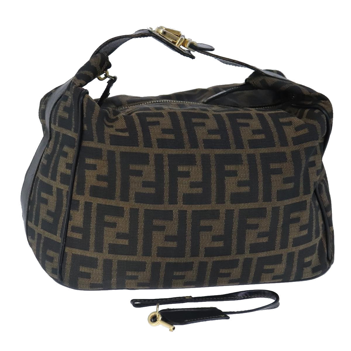 FENDI Zucca Canvas Vanity Hand Bag Brown 99910