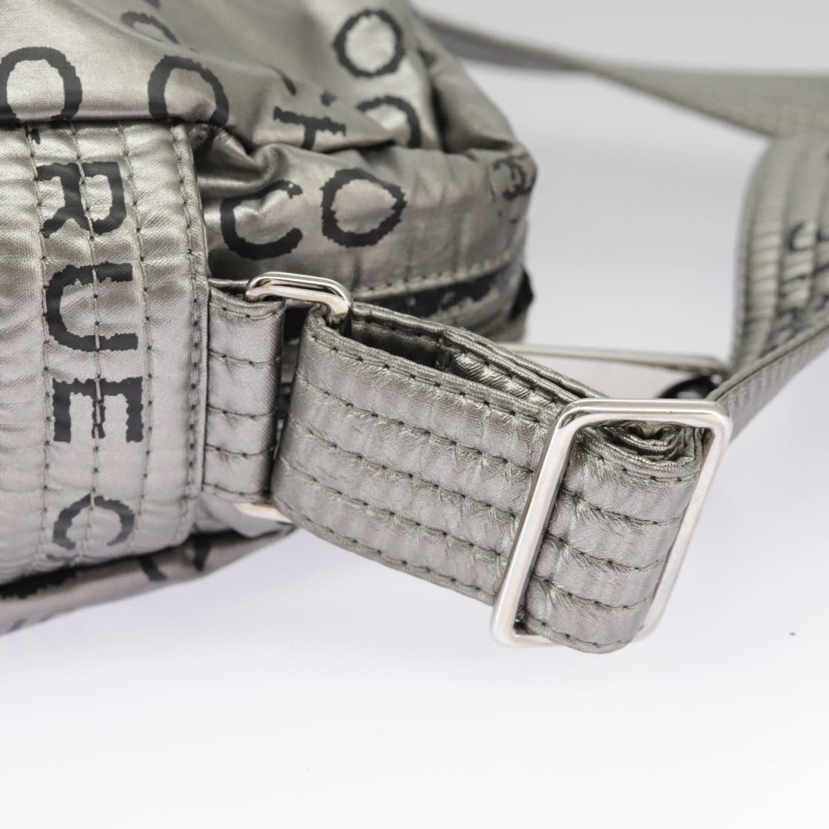 CHANEL Unlimited Shoulder Bag Nylon Silver CC 99931