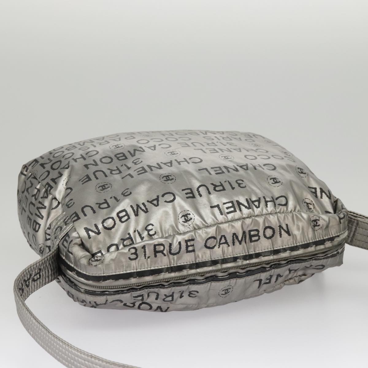 CHANEL Unlimited Shoulder Bag Nylon Silver CC 99931